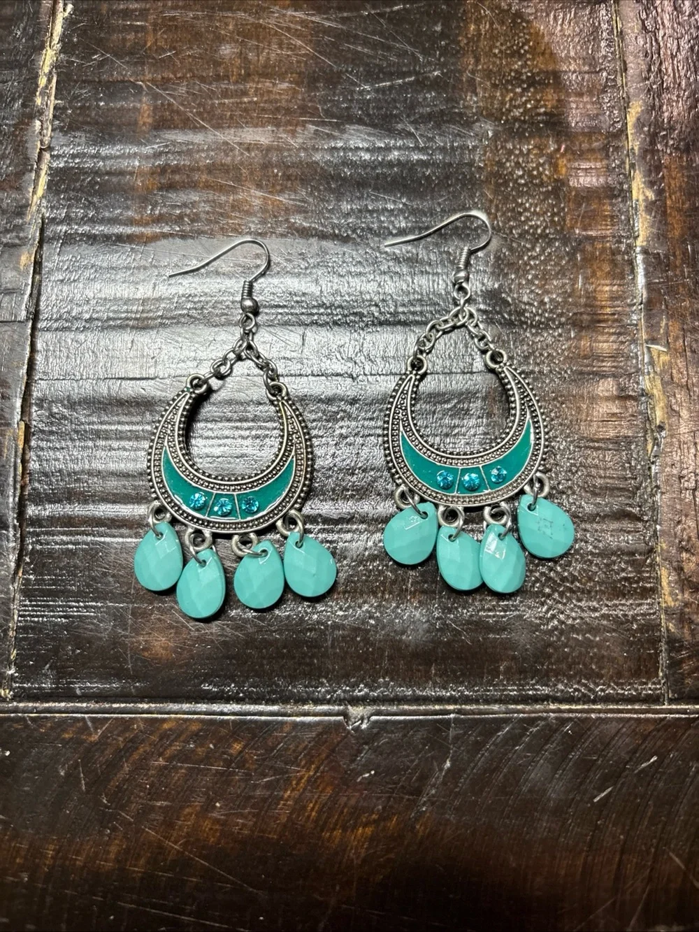 Turquoise Teardrop Dangle Earrings - Women's Jewelry
